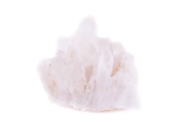 Макро минеральный камень Rock Crystal (Rhinestone) на белом заднем плане — стоковое фото