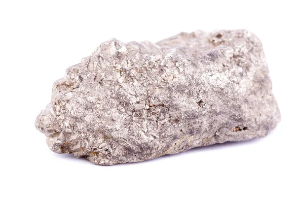 Macro mineral stone Pyrite gold on white background