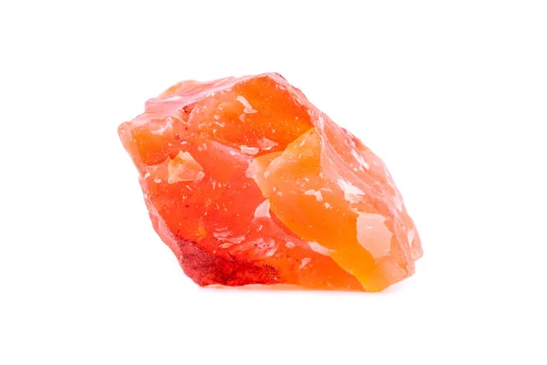 Macro pedra mineral Carnelian no fundo branco — Fotografia de Stock