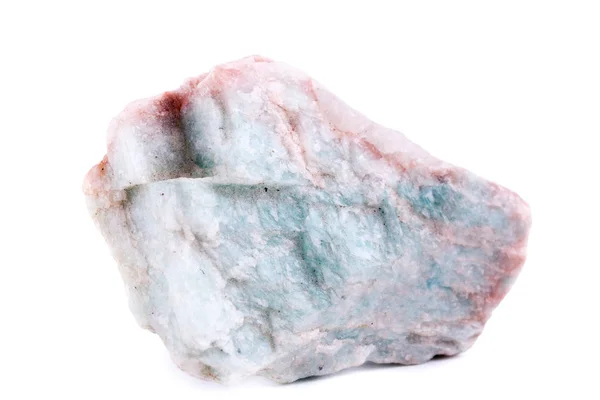 Batu mineral makro Amazonite pada latar belakang putih — Stok Foto