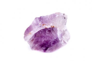 Makro Mineral taş Ametist beyaz bir arka plan üzerinde