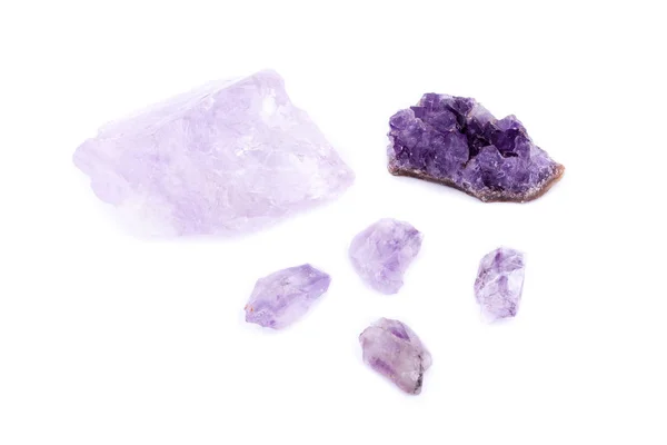 Macro Mineral Stone Amethyst on a white background — Stock Photo, Image