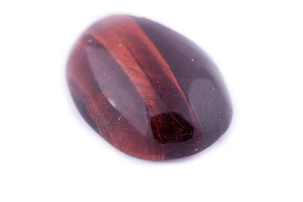 Macro mineral stone Bull's eye on a white background — Stock Photo, Image