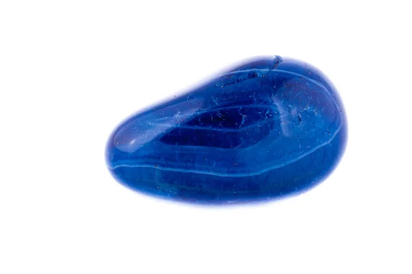 Pietra macrominerale agata blu su sfondo bianco — Foto Stock