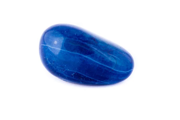 Makro Minerální kámen modrý achát na bílém pozadí — Stock fotografie