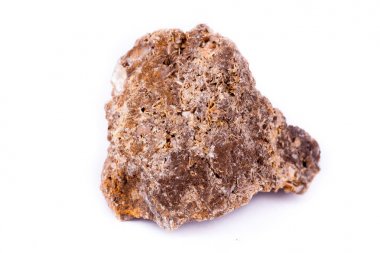 Makro mineral taş wulfenite beyaz bir arka plan üzerinde