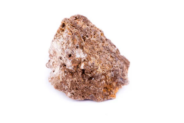 Wulfenita de piedra mineral macro sobre un fondo blanco —  Fotos de Stock
