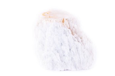 Beyaz bir arka plan üzerinde taş makro mineral pudra