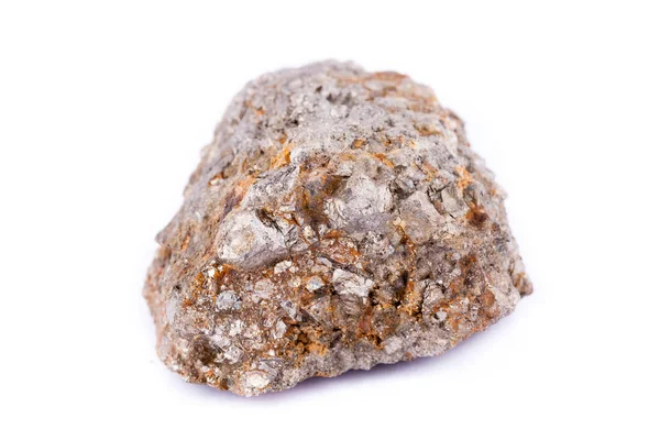 Kámen minerální arsenopyrit makro na bílém pozadí — Stock fotografie