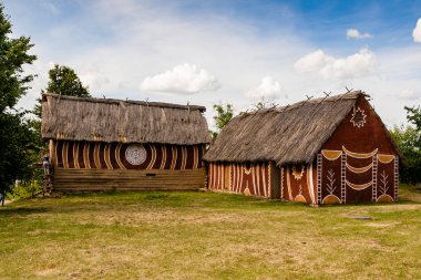 Ancient rural houses of Trypillian culture clipart