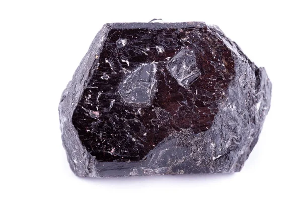 Μακροεντολή ορυκτή πέτρα σορλίτη σε λευκό φόντο — Φωτογραφία Αρχείου