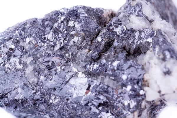 Makro mineral galena taş beyaz bir arka plan üzerinde — Stok fotoğraf