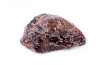 Makro mineral taş üzerinde beyaz bir arka plan septarian
