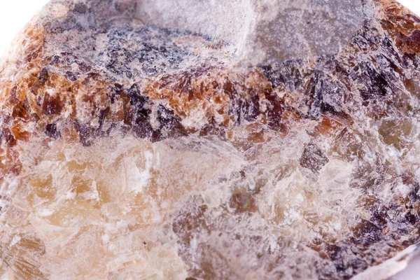 Macro minerale pietra edenbergite su sfondo bianco — Foto Stock