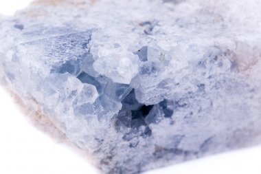 macro mineral celestite stone on a white background clipart