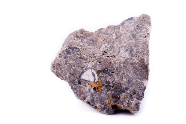 Makró ásványok Vanadinit kő, egy fehér háttér — Stock Fotó