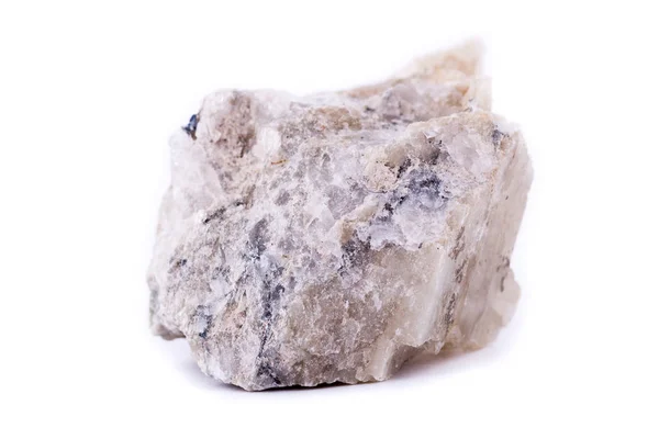 Macro minerali spodumene pietra su sfondo bianco — Foto Stock