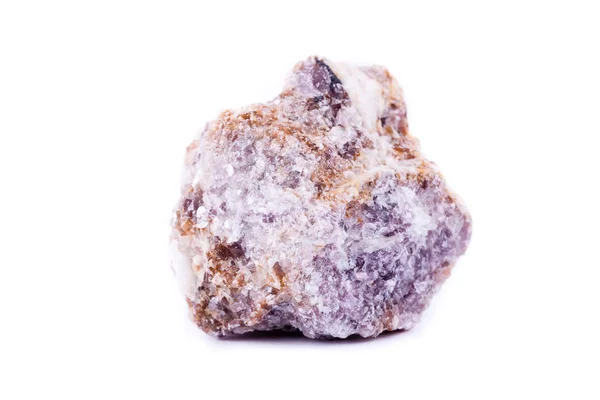 Makro ásványi lepidolite kő, egy fehér háttér — Stock Fotó