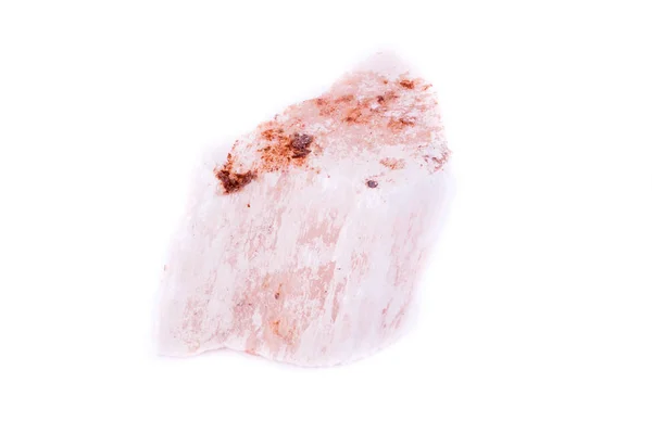 Omítka minerální kamenné makro červené na bílém pozadí — Stock fotografie