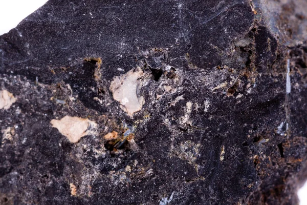 Πέτρα μακροεντολή ορυκτό χαλαζίας σε λευκό φόντο — Φωτογραφία Αρχείου