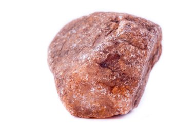 Makro lâl taşı taş beyaz bir arka plan üzerinde