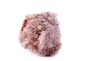 Makro aragonit taş beyaz bir arka plan üzerinde