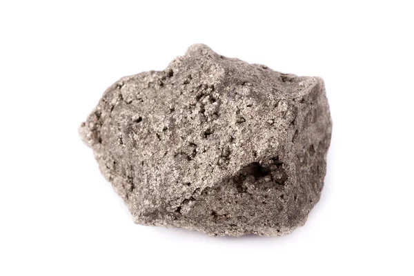 白い背景の上にマクロ黄鉄鉱石 — ストック写真