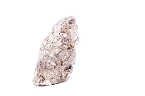 Mineralne złoto Piryt kamień makro na białym tle — Zdjęcie stockowe