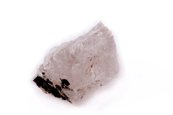 在白色背景上的宏烟水晶 (rauchtopaz) — 图库照片
