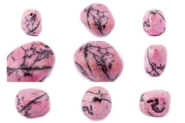 Collection of stone mineral Rhodonite clipart