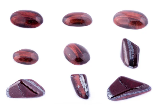 Collection of stone mineral Bull's Eye (Red Tiger's Eye) — Stock Photo, Image