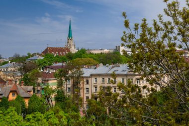 Eski şehirde kilise manzaralı manzara