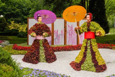 Kiev, Ukrayna - 27 Mayıs 2017: Heykeller tarzı ve ince tasarımı yapılan bir