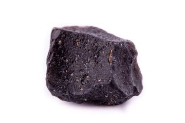 Beyaz arka plan üzerinde makro mineral taş metin