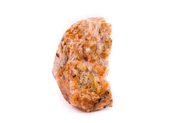 Makro ásványi kő opál fehér háttér — Stock Fotó