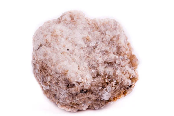 Macro mineral pedra Albit sobre fundo branco — Fotografia de Stock