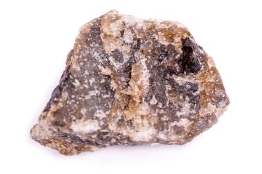 Makro mineral taş olivin beyaz arka plan üzerinde