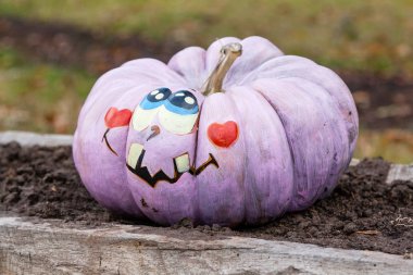 Oyma ve boyalı Cadılar Bayramı Balkabağı