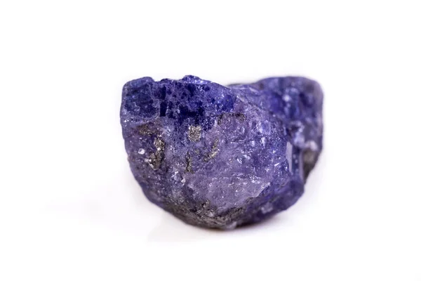 Macro mineral stone Tanzanite on white background — Stock Photo, Image