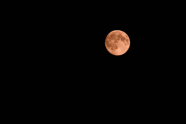 full moon, moon red