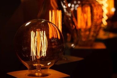 Edison lambası her türlü labeller, daire, Küre adam 