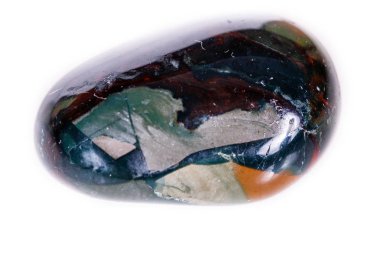 Makro mineral taş Yıldıztaşı beyaz zemin üzerine mavi 