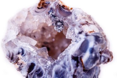 Makro mineral taş akik bud beyaz arka plan üzerinde