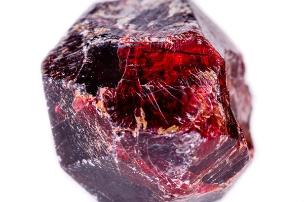 Macro of a mineral garnet stone on a white background — Stock Photo, Image