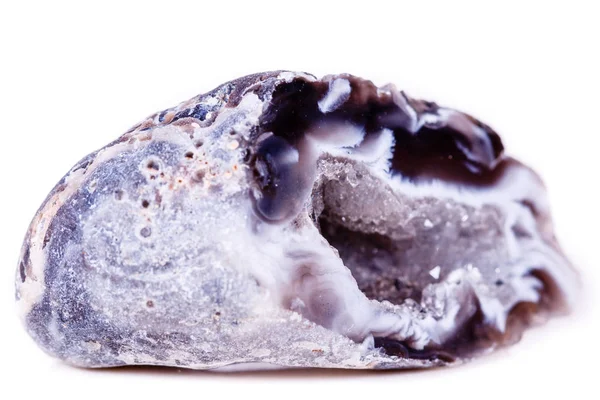 Макро мінеральний кам'яний агатний бутон на білому тлі — стокове фото