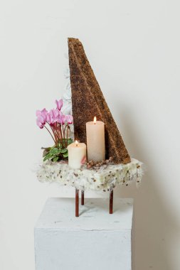 Taze çiçeklerin Noel kompozisyonu 