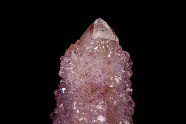 Macro mineral stone amethyst cactus on a black background — Stock Photo, Image