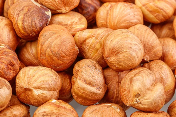 Macro hazelnuts nuts on a white background — Stock Photo, Image