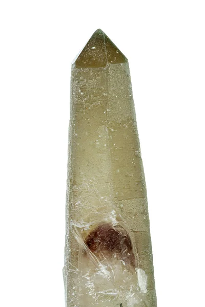 Makro minerální kámen Prase s ametystovým přízrakem na bílém hřbetě — Stock fotografie