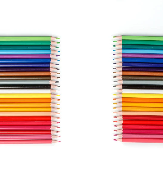 一列の多色鉛筆 — ストック写真